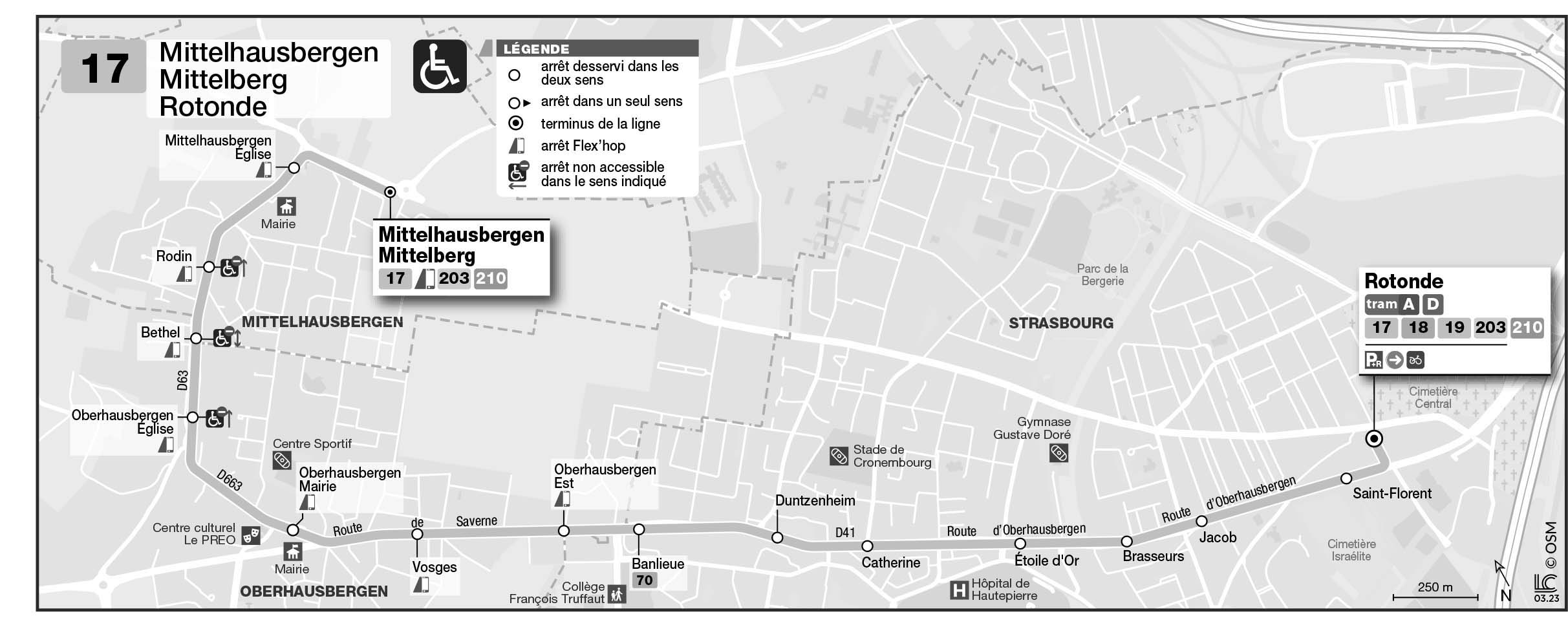 plan Bus 17 Plan de la ligne 17