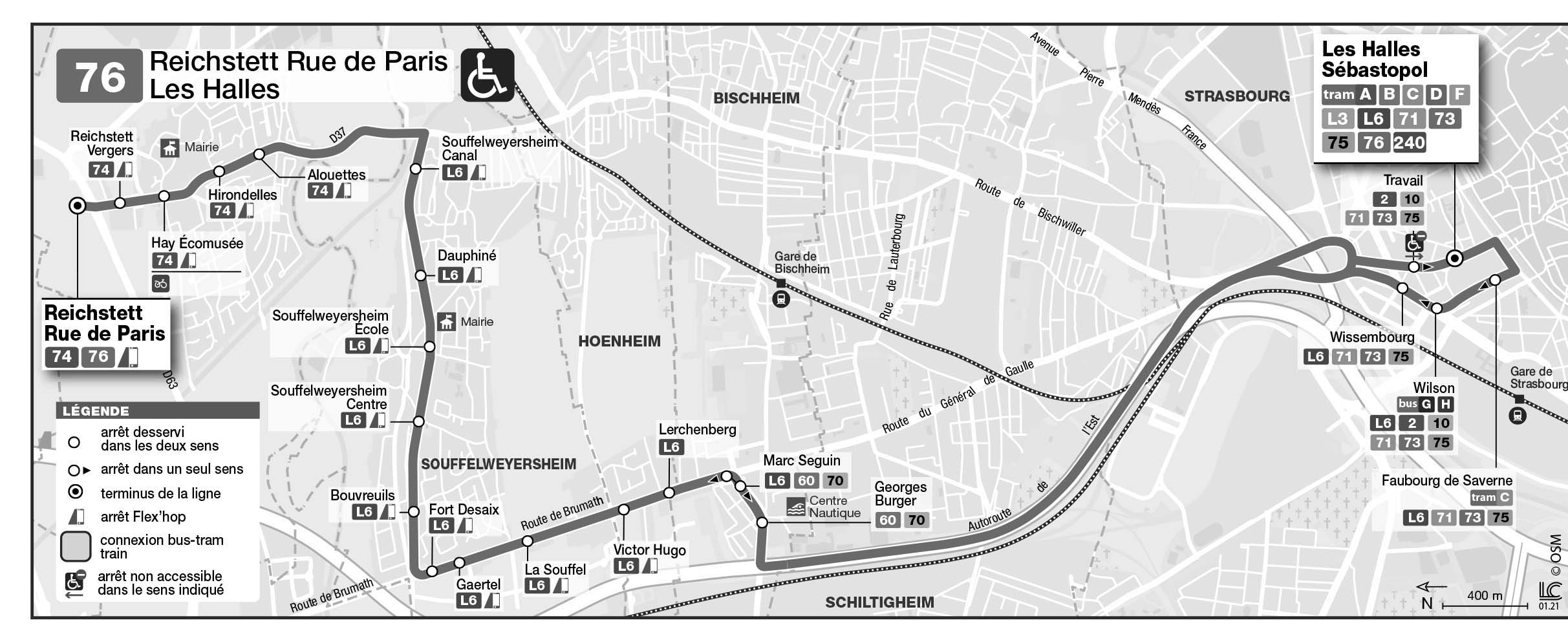 Bus 76 : horaires, plan et itinéraire